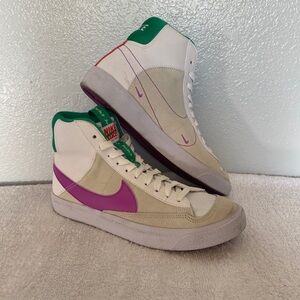 Nike Blazers- green, purple and white- youth 6.5